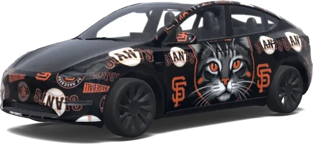 巨人隊黑貓側繪 – 特斯拉 Model Y 塗裝