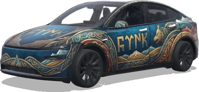 Türk (𐱅𐰇𐰼𐰜) – Tesla Model Y Wrap