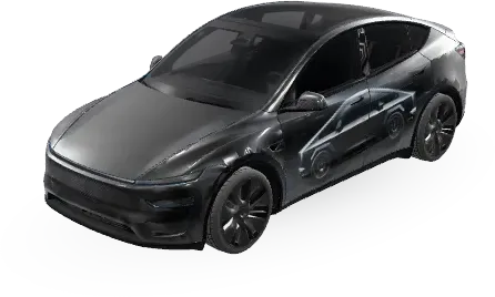 Blanc Glossy Noir (White car Pillar Delete gloss black) – covering Tesla Model Y