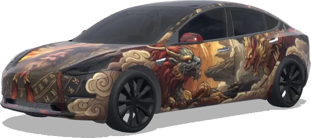 wukong from Black Myth – Tesla Model 3 wrap
