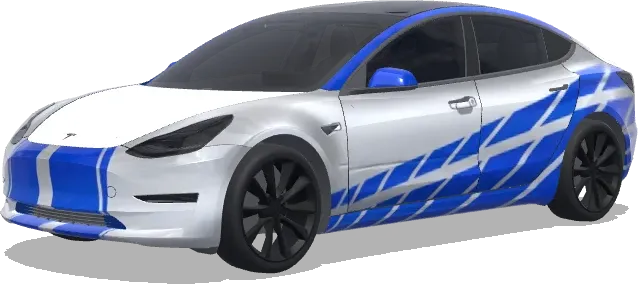 분노의 질주 R34 (r34 skyline from fast and furious. blue stripes.) – 테슬라 Model 3 랩핑
