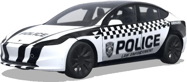 Karo-Muster-Polizei-Tesla – Tesla Model 3 Wrap