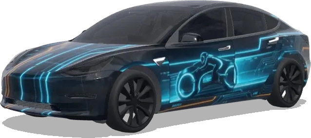 Inspirado en Tron (Tron inspired) – wrap para Tesla Model 3