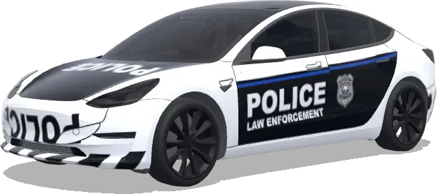 Blue Stripe Police Tesla – Tesla Model 3 wrap