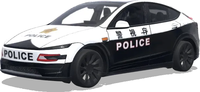 Voiture de police japonaise (japanese police car) – covering Tesla Model Y