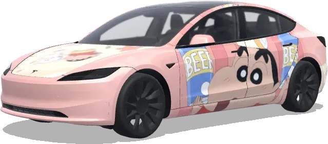 Pink Shin-chan Beef (蜡笔小新) – Tesla Model 3 wrap