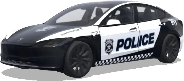 Estrella de Policía en Blanco y Negro – wrap para Tesla Model 3