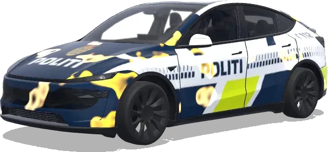 Danish police car design – Tesla Model Y wrap