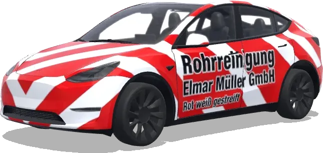 Rohrreinigung Rojo Blanco – wrap para Tesla Model Y