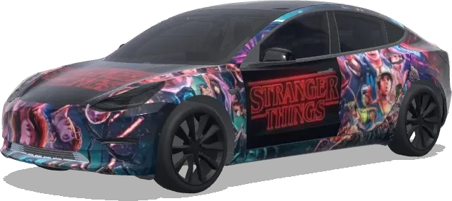 怪奇物语主题 – 特斯拉 Model 3 涂装