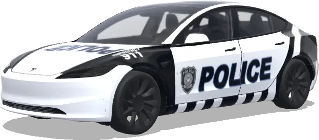 Black and White Police 911 – Tesla Model 3 wrap