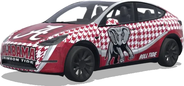 alabama college footballl themed wrap – Tesla Model Y wrap
