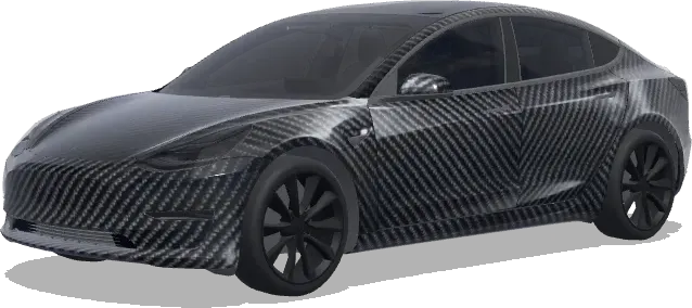 Kohlefaser Optik (Covered with carbon fiber) – Tesla Model 3 Wrap