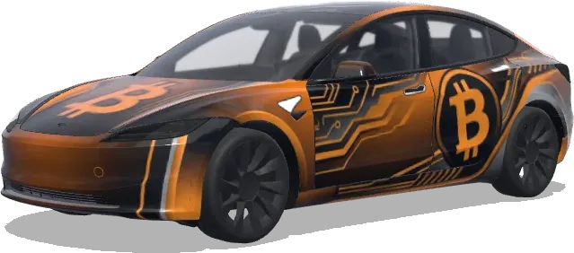 Биткоин (Create a design featuring Bitcoin logo and colors) – оклейка Tesla Model 3
