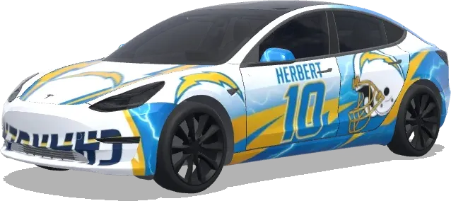 Los Angeles Chargers Justin Herbert (los angeles chargers themed with justin herbert.) – wrap para Tesla Model 3