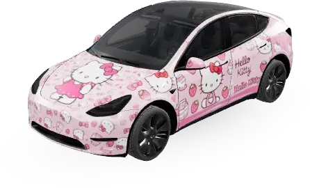 Hello Kitty (Hello Kity) – wrap para Tesla Model Y