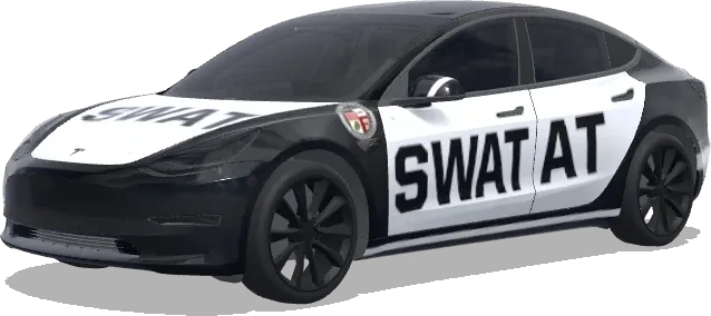 啞光黑LAPD特警 – 特斯拉 Model 3 塗裝