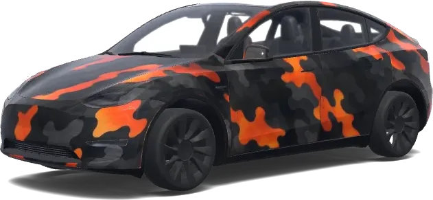 Lava Camo Tesla Wrap – Tesla Model Y wrap