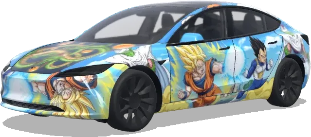 Dragon Ball Authentic – Tesla Model 3 wrap