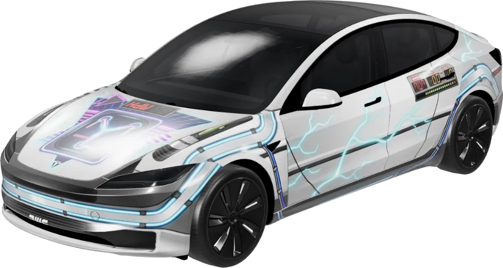 백 투 더 퓨처 모델 3 하일랜드 기본형 (Back to the Future - Model 3 Highland Base) – 테슬라 Model 3 랩핑