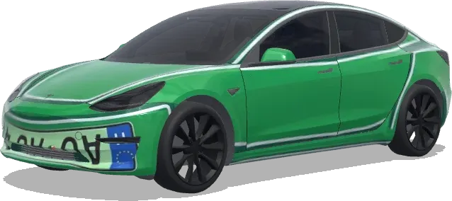 Placa húngara verde AO AC-472 – wrap para Tesla Model 3