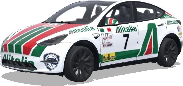 Lancia Stratos Rallye 1974 (lanciastratosrally1974montecarlo) – covering Tesla Model Y