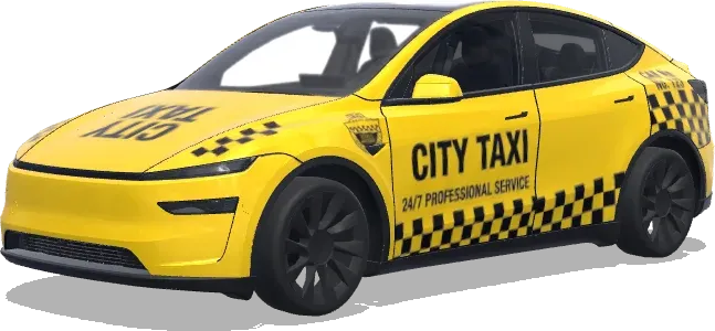 Vinilo de cuadros de taxi urbano – wrap para Tesla Model Y