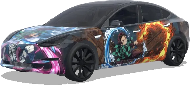 Demon Slayer Infinity Castle (demon slayer infinity castle tanjiro vs akaza) – covering Tesla Model 3