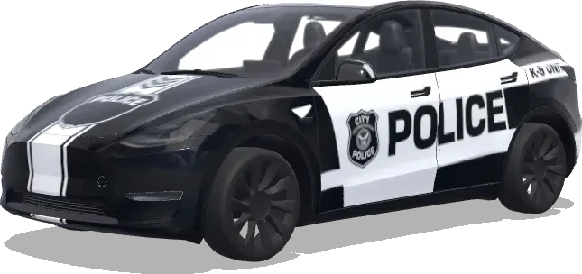 Schwarz-Weiß-Polizei – Tesla Model Y Wrap