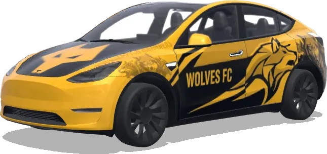 Wolves FC – covering Tesla Model Y