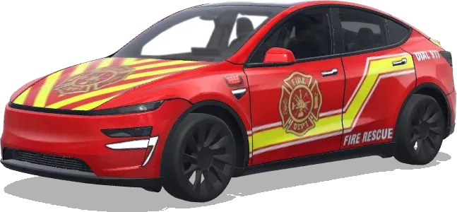 Feuerwehrrot – Tesla Model Y Wrap