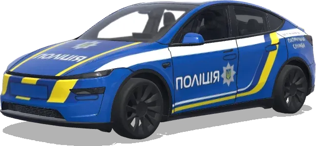 Ukrainische Polizei (Ukrainian police car) – Tesla Model Y Wrap
