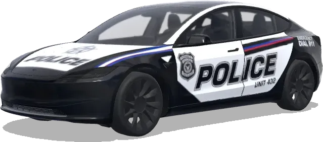 Blaue Streifen Polizeieinheit 408 – Tesla Model 3 Wrap