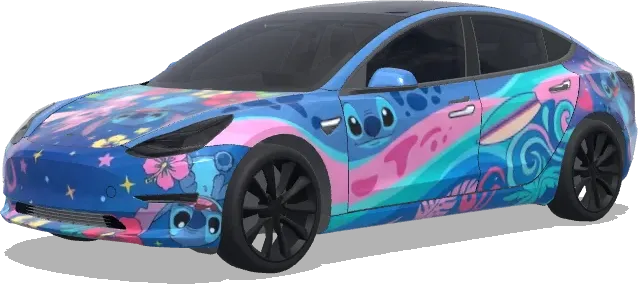 Stitch y Angel (Create a Stitch 6 Angel themes wrapping) – wrap para Tesla Model 3
