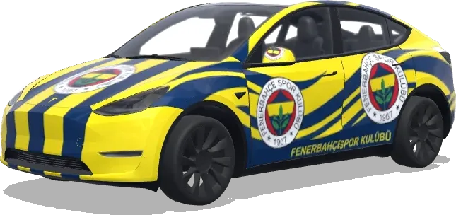 Fenerbahçe spor kulübü design - colors and amblem – Tesla Model Y wrap