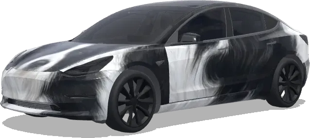 border collie (the bcollies). Colors: white. – Tesla Model 3 wrap