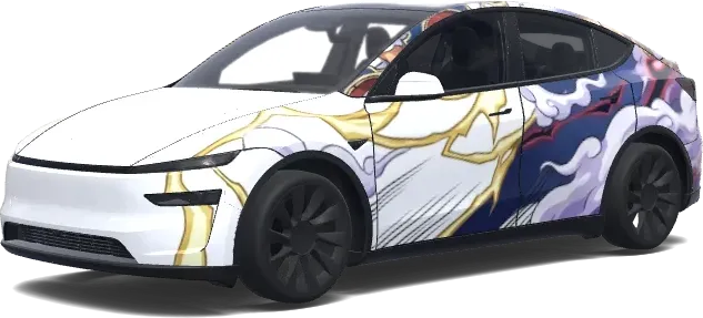 White Gear 5 Luffy – Tesla Model Y wrap
