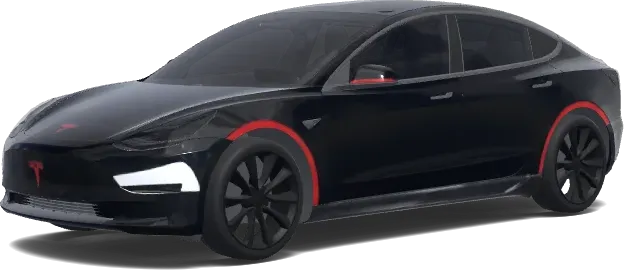 Матовый черный карбон – оклейка Tesla Model 3