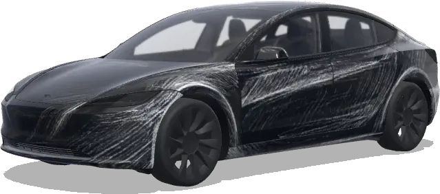 White Pencil Sketch – Tesla Model 3 wrap