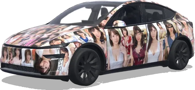 Japanese AV Girls Collage (日本のav嬢をたくさん散りばめてみて) – Tesla Model Y wrap