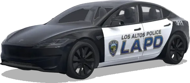 Patrulla LAPD realista – wrap para Tesla Model 3