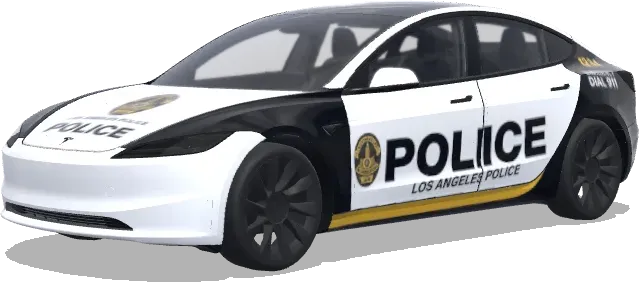 LAPD 경찰차 (我想做一个LAPD主题的,就是洛杉矶警车的) – 테슬라 Model 3 랩핑