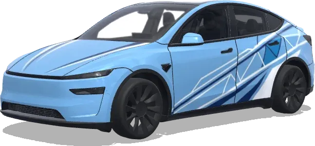 天蓝棱镜线条 – 特斯拉 Model Y 涂装