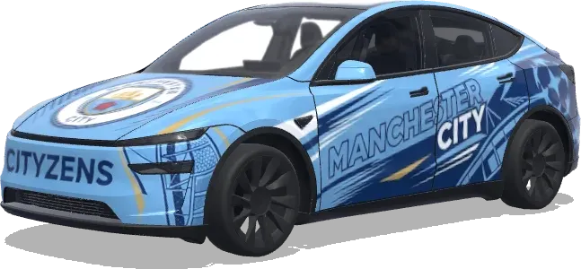 曼城主題(Make cool Manchester City theme) – 特斯拉 Model Y 塗裝