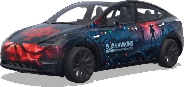 Очень странные дела (Stranger Things) – оклейка Tesla Model Y