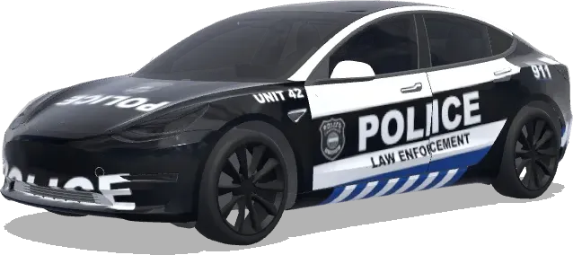Unidad 42 de la Policía – wrap para Tesla Model 3