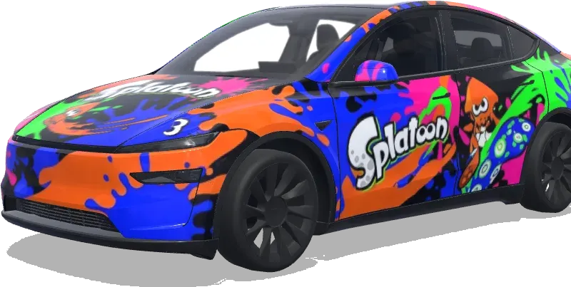 스플래툰 (Splatoon) – 테슬라 Model Y 랩핑