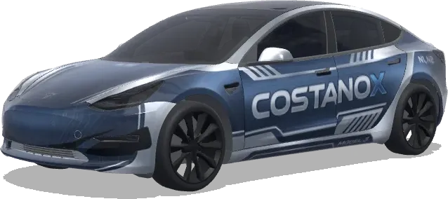 Logo premium satinado – wrap para Tesla Model 3