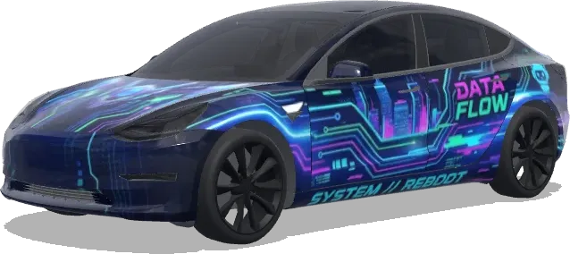 リブートアニメ (Reboot cartoon anime car wrap) – テスラ Model 3 ラッピング