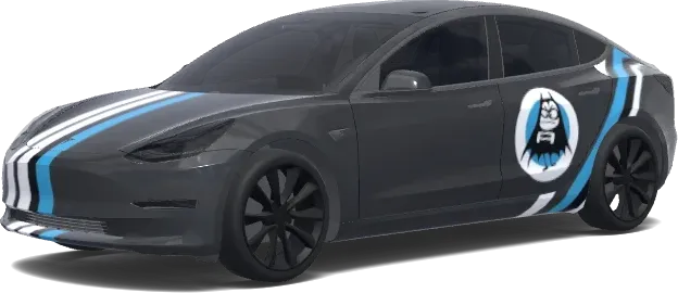 Streifen und Logo – Tesla Model 3 Wrap
